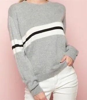 Brandy Melville‎ Wool Cashmere Blend Long Sleeve Gray Striped Sweater thumbnail 1