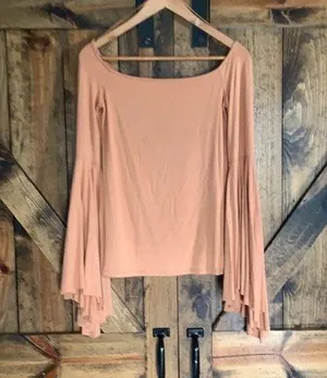Free People orange bell sleeve off the shoulder blouse size XS thumbnail 4