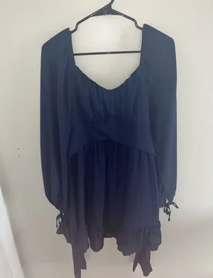 Amazon Navy Blue Long Sleeve Dress Wedding Guest thumbnail 1