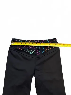 Y2K Victoria’s Secret XS Low Rise Black Flare Yoga Pants Multicolor Logo thumbnail 2