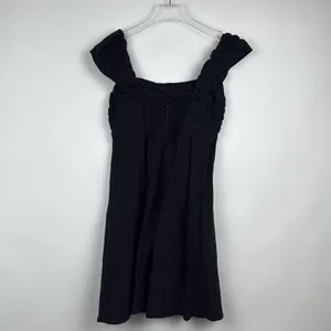 Abercrombie & Fitch Black Emerson Cap Sleeve Linen Mini Dress Size Medium thumbnail 5