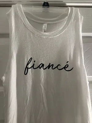 White David’s Bridal "Fiancé" Sleeveless Tank Top Size Small thumbnail 2
