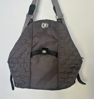 Mosey Life Baggallini Gray/Lavender Convertible Backpack Bag Travel Packable thumbnail 1