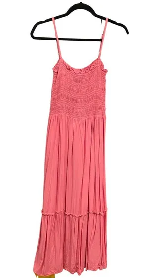Pink Lily Lifelong Memories Smocked Midi Pink Dress Size Medium thumbnail 2