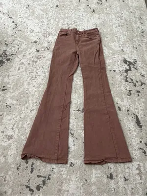 Altar’d State Brown High Rise Flare Jean Pants Size 25 thumbnail 2