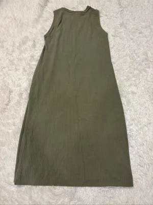 Abercrombie sleeveless Ribbed Tank Dress - Olive Green thumbnail 2