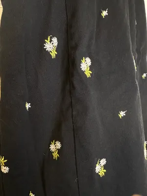 Urban Outfitters Cottagecore Floral Dress XS Navy Blue Ruffle Spring thumbnail 2