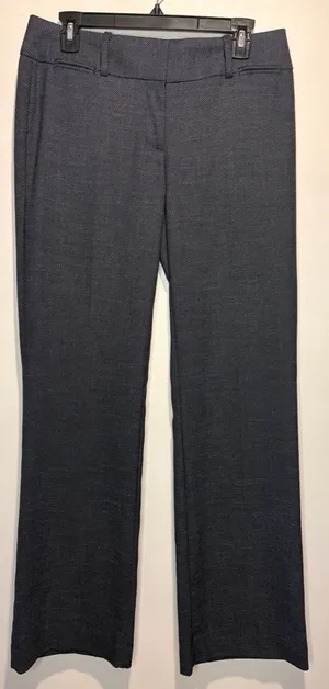 Loft- Marisa Trouser Black Grey Textured Straight Leg Work Dress Pants Size 4 thumbnail 1