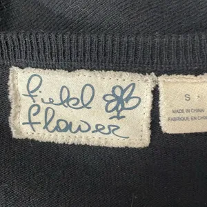 Anthropologie Field Flower Black Sweater with Pearl Accents thumbnail 5