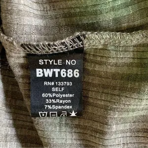 POL Womens Tie Dye Henley Top Brown Green Ribbed Long Sleeve Boho BWT686 Small thumbnail 6