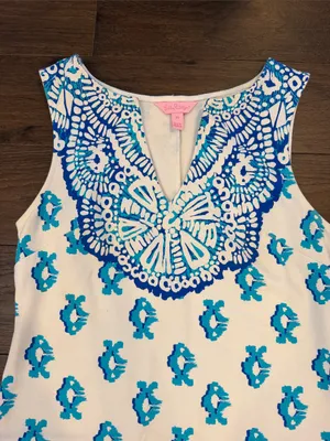 Lilly Pulitzer Harper Engineered Shift Resort White To The Sea Size XS - C69-008 thumbnail 4