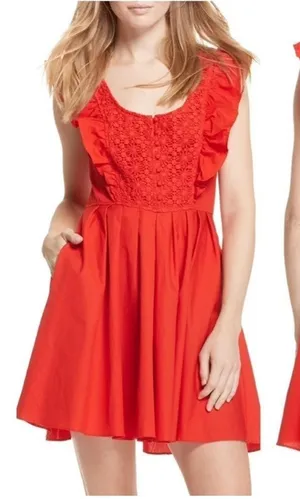 Free People Half Moon Hot Lava Mini Dress Size Small thumbnail 1