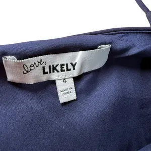 Love, LIkely Navy Blue‎ Sleeveless Layered Ruffle Evening Gown Size 4 thumbnail 4