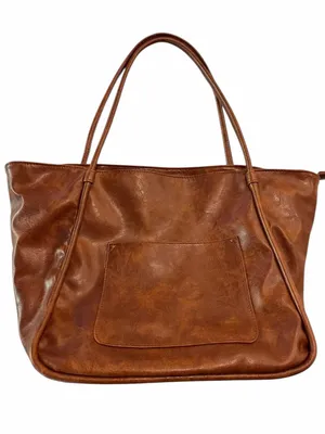 Classic Brown Vegan Leather Tote Bag – Timeless Everyday Carry thumbnail 6