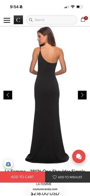 La Femme 28176 Long One-Shoulder Dress thumbnail 2