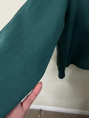 American Giant Teal Green French Terry Half Zip Pullover‎ Sweater Womens Size L thumbnail 7