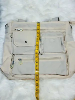 Everyday Utility Tote Bag in Light Beige - Multiple Pockets thumbnail 16