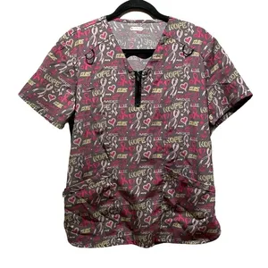 Scrubaid Women’s Tapered Fit Four Way stretch Scrubs Top Breast Cancer Awareness thumbnail 1