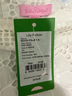 NWT Lilly Pulitzer Tate Skirt White Eyelet Lace in Resort White thumbnail 7
