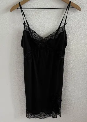 Victoria's Secret Black Lace Slip Nightie Chemise Small thumbnail 1