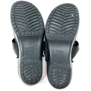 Crocs‎ Size 7 Slip On Clogs Black Style 15513 2.5 in Heel Silver Buckle Comfort thumbnail 6