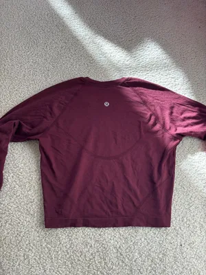 lululemon athletica Burgundy Long-Sleeve Crop Top thumbnail 3