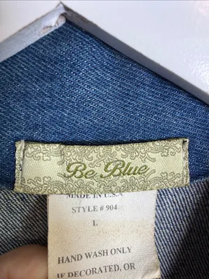 Be Blue Vintage Made in USA Cotton Denim Jean Chore Blazer Coat thumbnail 4