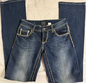 Low rise Boot Cut Jeans Blue Size 25 thumbnail 1