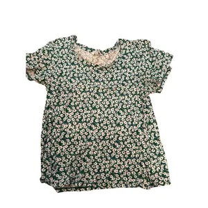 Adorable Lucky Brand women’s casual green white‎ floral tee shirt sz M thumbnail 8