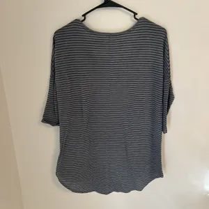 American Eagle AE‎ Women's Jegging T 3/4 Sleeves Gray Striped Casual Size Medium thumbnail 2