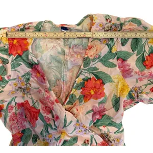 Old Navy Women's Floral Fit & Flare Maxi Dress Size M Multicolor Linen Bkend thumbnail 6