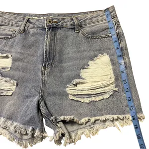 S.O.N.G. Womens Blue Distressed Denim Jeans Perfect Super High Rise Shorts thumbnail 6