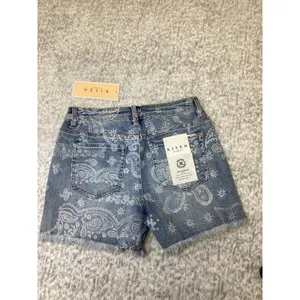 Risen Jeans Paisley HR Short Medium Wash High Rise Frayed Hem XL RDS6602.. thumbnail 3
