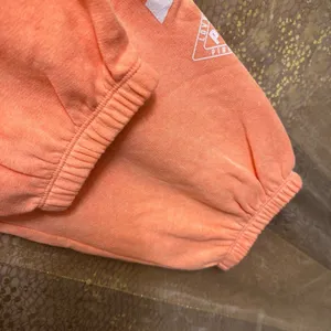PINK Victorias Secret Orangey Peach Fleece Jogger Sweatpants Medium thumbnail 4