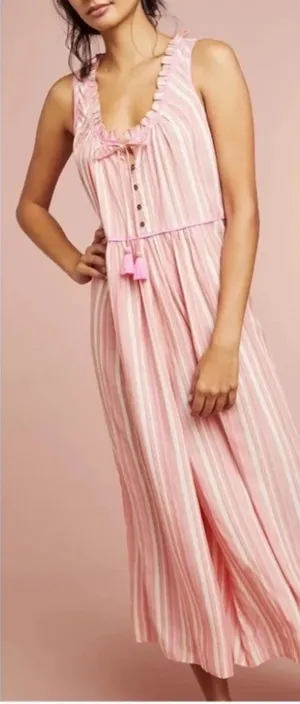 Anthropologie Womens Size Small Visayas Boho Relaxed Striped Wide Leg Jumpsuit thumbnail 1