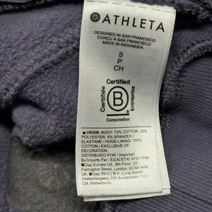 Athleta Women’s Pullover Hoodie Size Small Purple Fleece Zip Pockets Athleisure thumbnail 5
