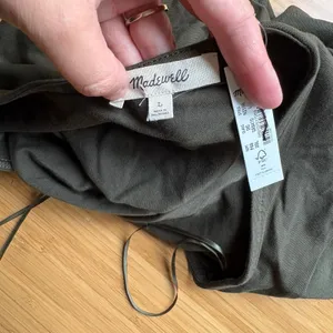 Madewell Large Olive Green Long Sleeve Scoopback Tee Cotton Modal Balletcore thumbnail 7