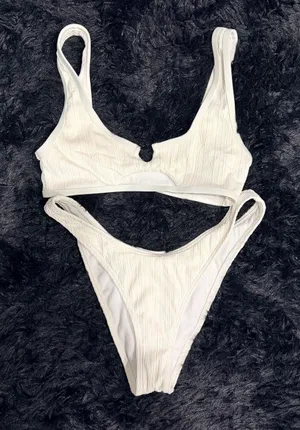 Ron Jon Ivory Ribbed Bikini Set thumbnail 1