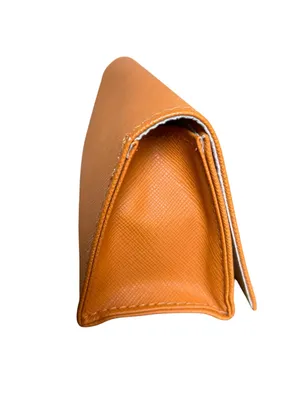Tory Burch Orange Saffiano Leather Sunglasses Case Eyeglasses Case Travel Bag thumbnail 3