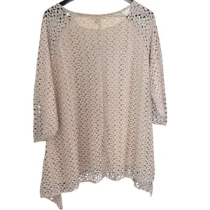 ROMANTIC Lace Crochet Tunic Top Bohemian, elegant, festival cottagecore thumbnail 4