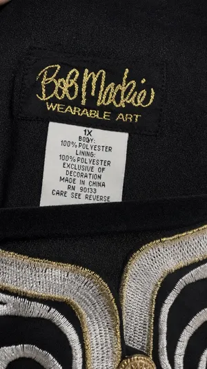 Bob Mackie Wearable Art black & gold blouse thumbnail 4