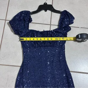 Windsor Women Navy Blue Party Season Sequin Bodycon Mini Dress size S.‎ thumbnail 8