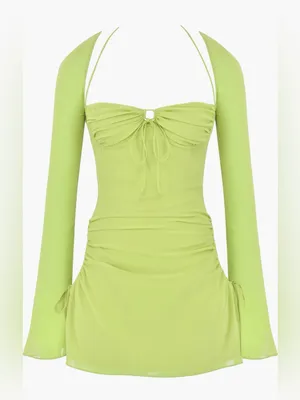 HOUSE OF CB Baby Halter Long Sleeve Minidress thumbnail 4