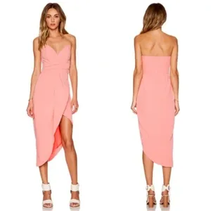 Lovers + Friends X Revolve Riviera Strapless Asymmetrical Dress Pink Chic Size S thumbnail 2