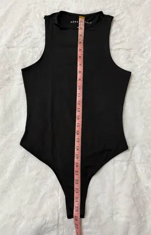 Aeropostale Black Sleeveless Thong Bodysuit Size Small thumbnail 2