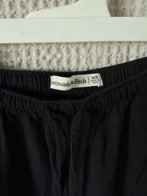 Abercrombie Wide Leg Pull On Pants Black thumbnail 3