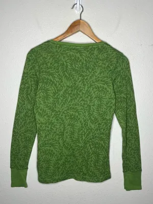 Nike ACG Green Leaf Print Waffle Knit Thermal Long Sleeve Top thumbnail 2