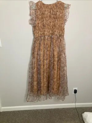 ARULA Brown Floral Maxi Dress with Smocked Bodice thumbnail 13