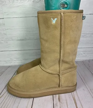 American Eagle Outfitters AE Suede Faux Fur Lined Boots Tan Size 6 US / 36 EUR * thumbnail 1