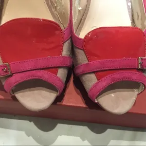 Sasha London Joyce Red Combo Shoes Pink Size 8.5 thumbnail 6
